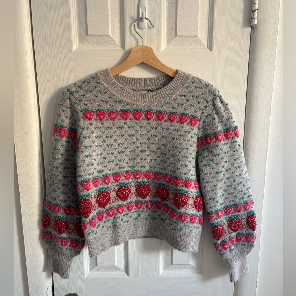 Kimchi Blue Strawberry Fair Isle Sweater